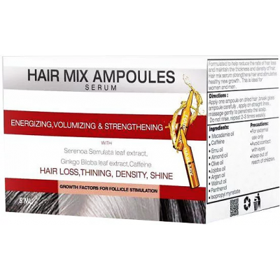 HAIR MIX ENERGIZING VOLUMIZING & STRENGTHENING HAIR AMPOULES SERUM 10 ML * 5 VIALS